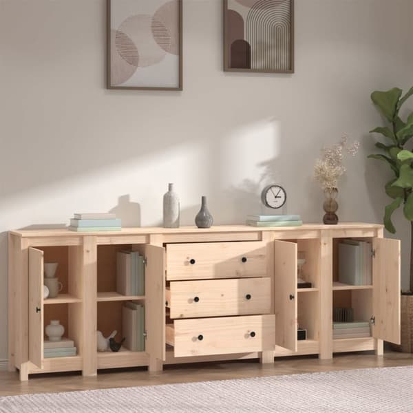 vidaXL Skjenk 230x35x80 cm heltre furu