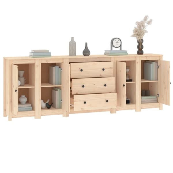 vidaXL Skjenk 230x35x80 cm heltre furu