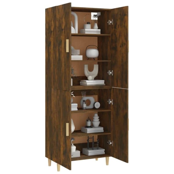vidaXL Highboard røkt eik 70x34x180 cm konstruert tre