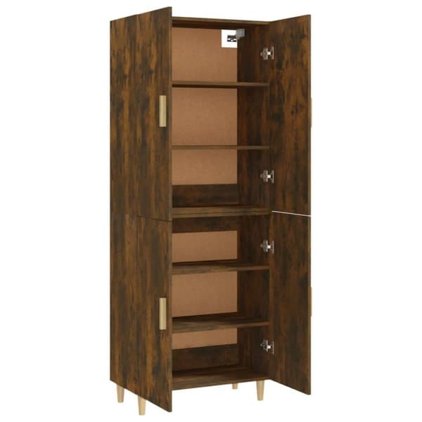 vidaXL Highboard røkt eik 70x34x180 cm konstruert tre