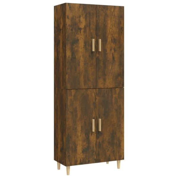 vidaXL Highboard røkt eik 70x34x180 cm konstruert tre