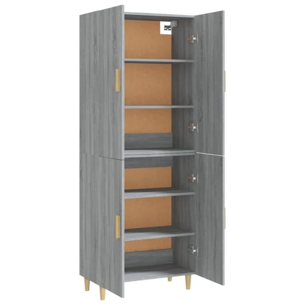 vidaXL Highboard grå sonoma 70x34x180 cm konstruert tre