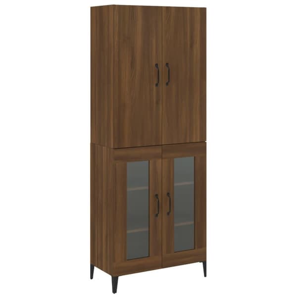 vidaXL Highboard brun eik 69,5x34x180 cm konstruert tre
