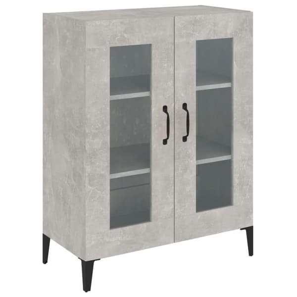 vidaXL Highboard betong grå 69,5x34x180 cm konstruert tre