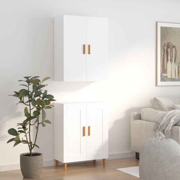 vidaXL Highboard hvit 70x34x180 cm konstruert tre