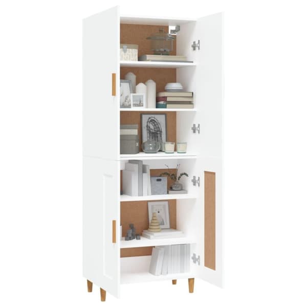 vidaXL Highboard hvit 70x34x180 cm konstruert tre