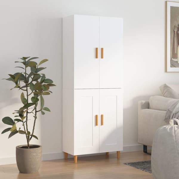 vidaXL Highboard hvit 70x34x180 cm konstruert tre