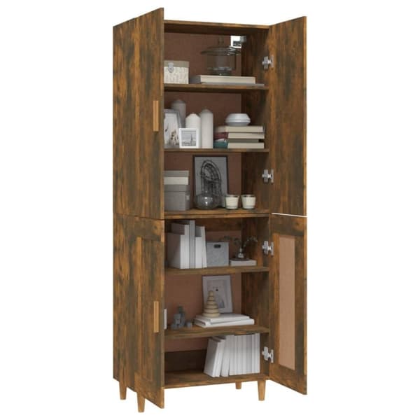 vidaXL Highboard røkt eik 70x34x180 cm konstruert tre