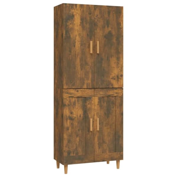 vidaXL Highboard røkt eik 70x34x180 cm konstruert tre