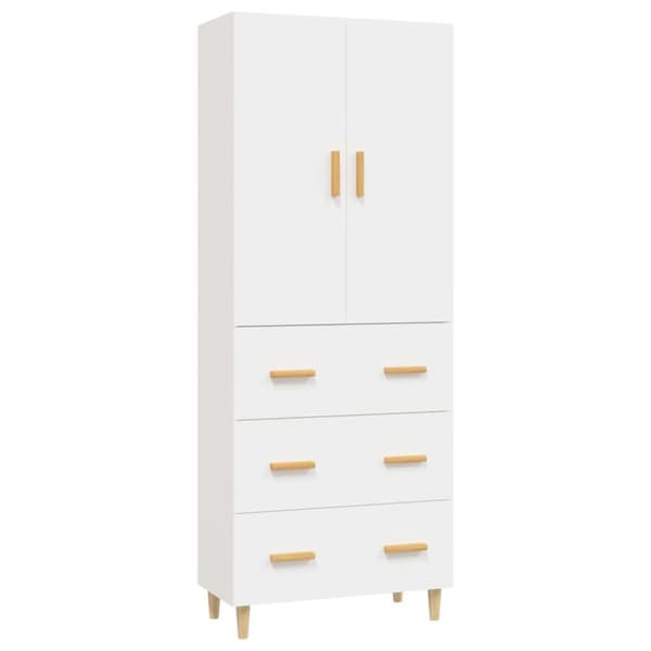 vidaXL Highboard hvit 70x34x180 cm konstruert tre