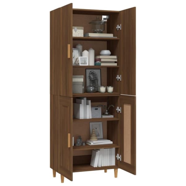 vidaXL Highboard brun eik 70x34x180 cm konstruert tre