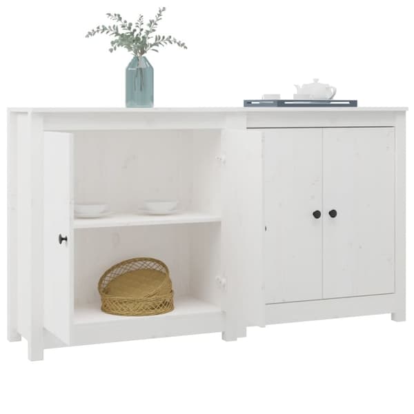 vidaXL skænke 2 stk. 70x35x80 cm massivt fyrretræ hvid
