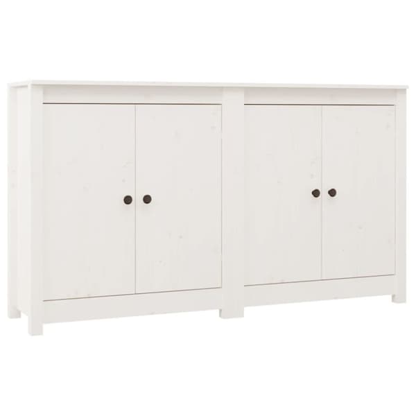 vidaXL skænke 2 stk. 70x35x80 cm massivt fyrretræ hvid