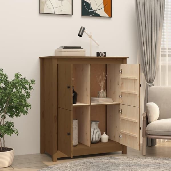 vidaXL Senkki hunajanruskea 83x41,5x100 cm täysi mänty