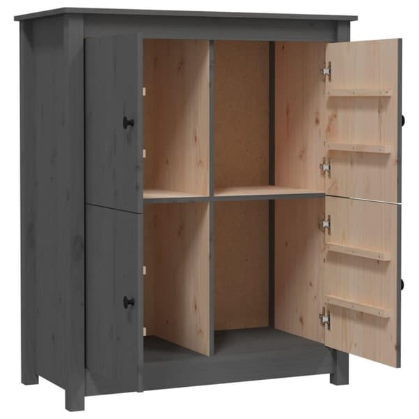 vidaXL skænk 83x41,5x100 cm massivt fyrretræ grå