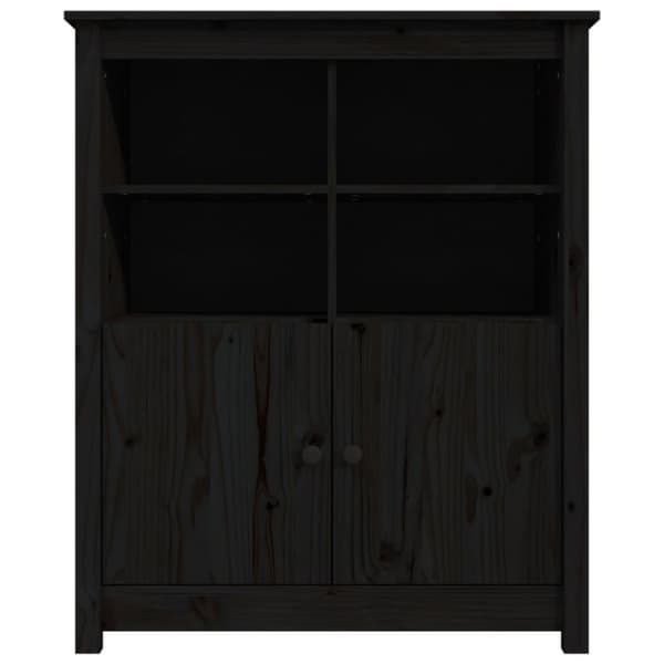 vidaXL skænk 83x41,5x100 cm massivt fyrretræ sort