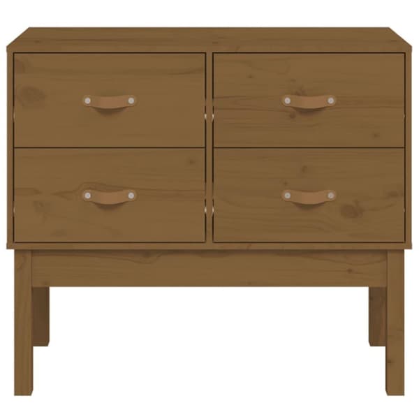 vidaXL konsolskab 90x40x78 cm massivt fyrretræ gyldenbrun