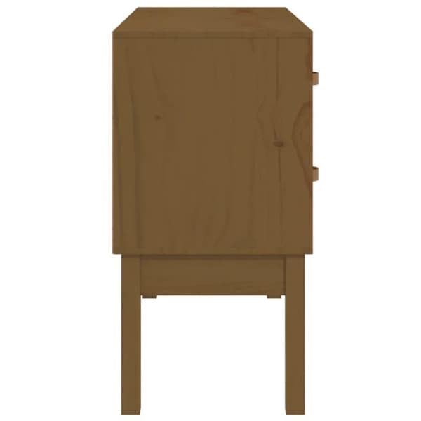 vidaXL konsolskab 90x40x78 cm massivt fyrretræ gyldenbrun