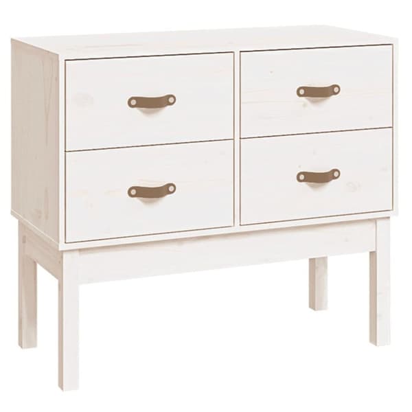 vidaXL konsolskab 90x40x78 cm massivt fyrretræ hvid