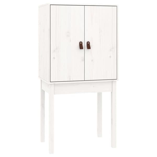vidaXL højskab 60x40x120 cm massivt fyrretræ hvid