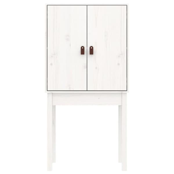 vidaXL højskab 60x40x120 cm massivt fyrretræ hvid