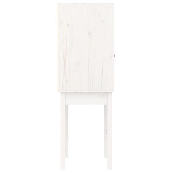 vidaXL højskab 60x40x120 cm massivt fyrretræ hvid