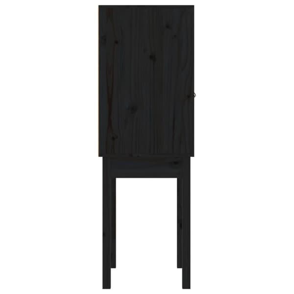 vidaXL højskab 60x40x120 cm massivt fyrretræ sort