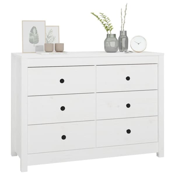 vidaXL kommode 100x40x72 cm massivt fyrretræ hvid