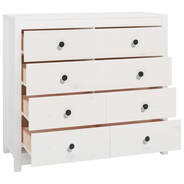 vidaXL kommode 100x40x90 cm massivt fyrretræ hvid