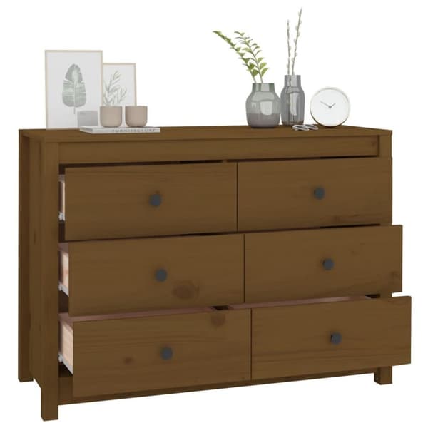 vidaXL kommode 100x40x72 cm massivt fyrretræ gyldenbrun