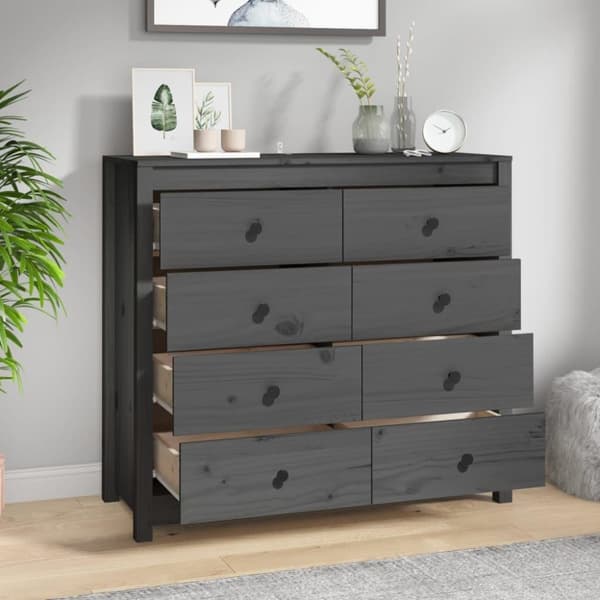 vidaXL Senkki harmaa 100x40x90 cm täysi mänty