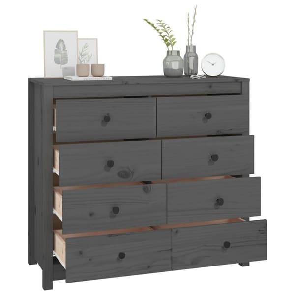 vidaXL Senkki harmaa 100x40x90 cm täysi mänty