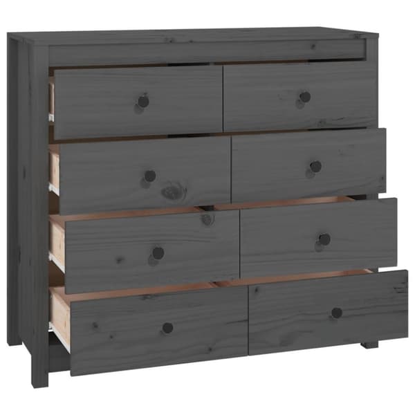 vidaXL Senkki harmaa 100x40x90 cm täysi mänty
