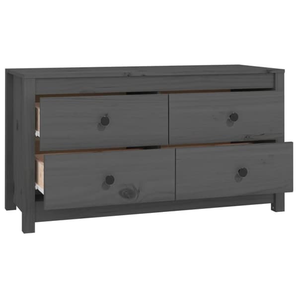 vidaXL kommode 100x40x54 cm massivt fyrretræ grå