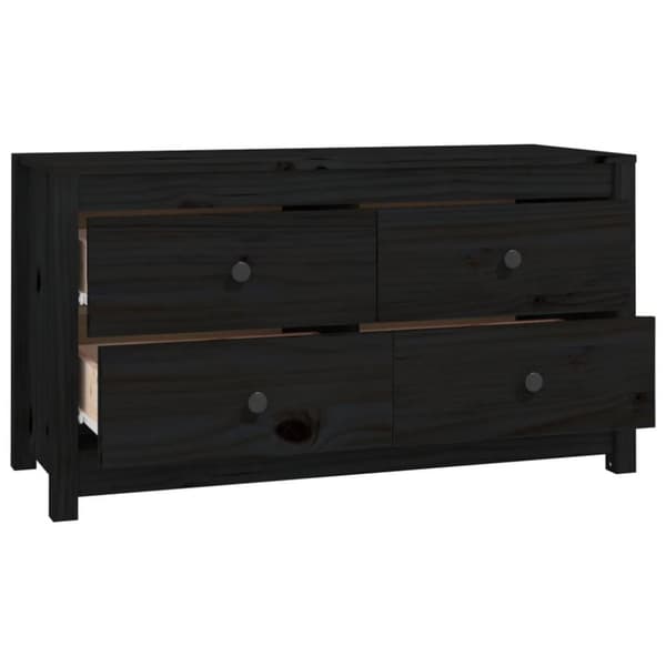 vidaXL kommode 100x40x54 cm massivt fyrretræ sort