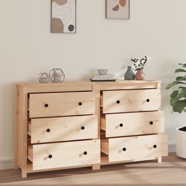 vidaXL skænk 140x35x80 cm massivt fyrretræ
