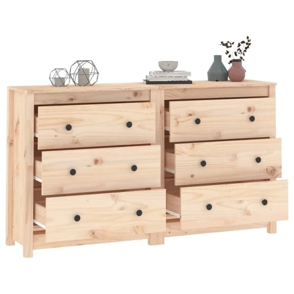 vidaXL skænk 140x35x80 cm massivt fyrretræ