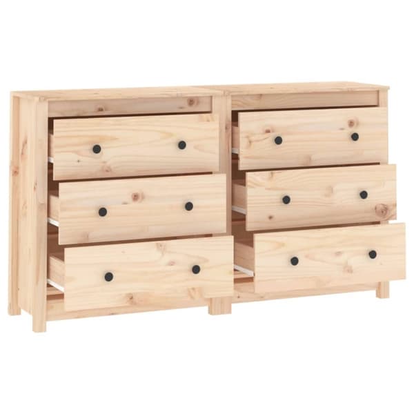 vidaXL skænk 140x35x80 cm massivt fyrretræ