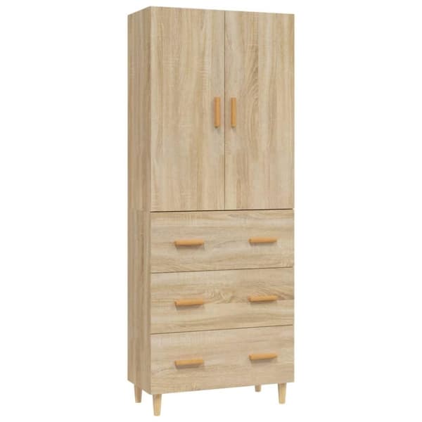 vidaXL Highboard sonoma eik 70x34x180 cm konstruert tre