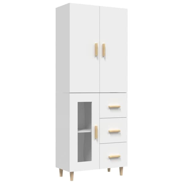 vidaXL højskab 69,5x34x180 cm konstrueret træ hvid