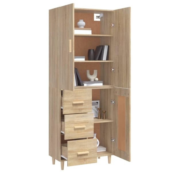 vidaXL Kaappi Sonoma tammi 69,5x34x180 cm tekninen puu