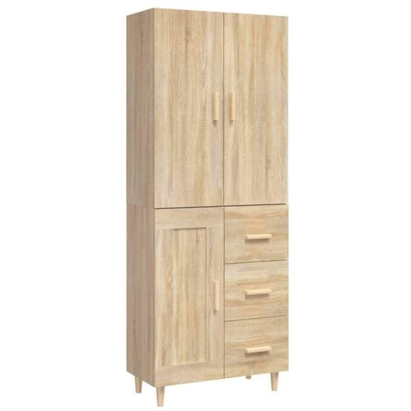 vidaXL Kaappi Sonoma tammi 69,5x34x180 cm tekninen puu