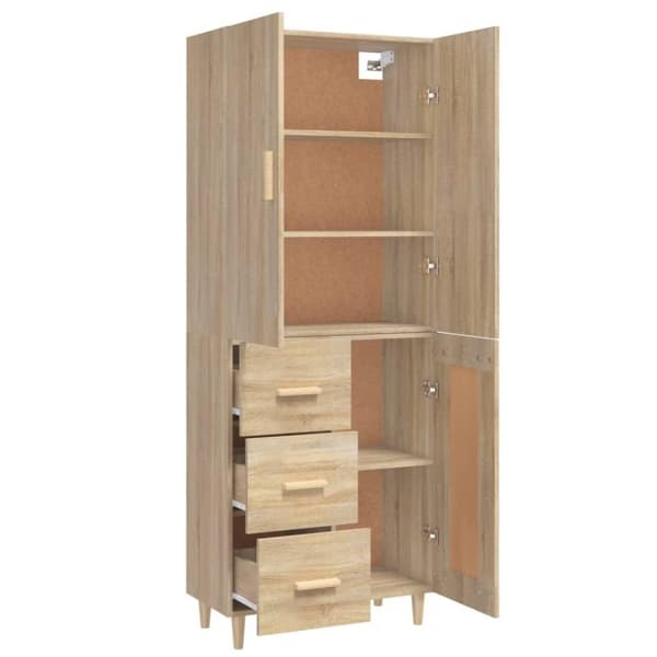 vidaXL Kaappi Sonoma tammi 69,5x34x180 cm tekninen puu