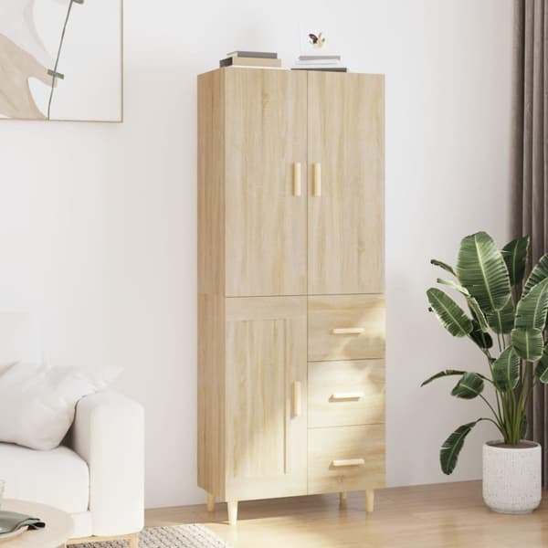 vidaXL Kaappi Sonoma tammi 69,5x34x180 cm tekninen puu