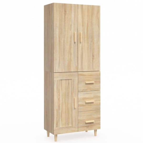 vidaXL Kaappi Sonoma tammi 69,5x34x180 cm tekninen puu