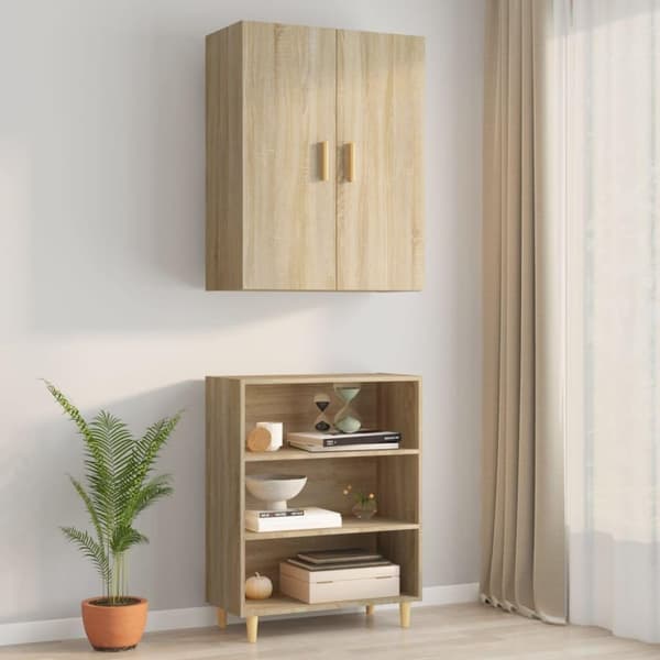 vidaXL Kaappi Sonoma tammi 69,5x34x180 cm tekninen puu