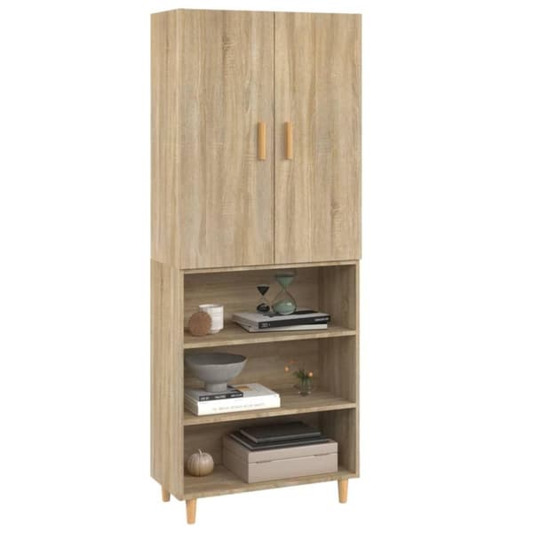 vidaXL Kaappi Sonoma tammi 69,5x34x180 cm tekninen puu