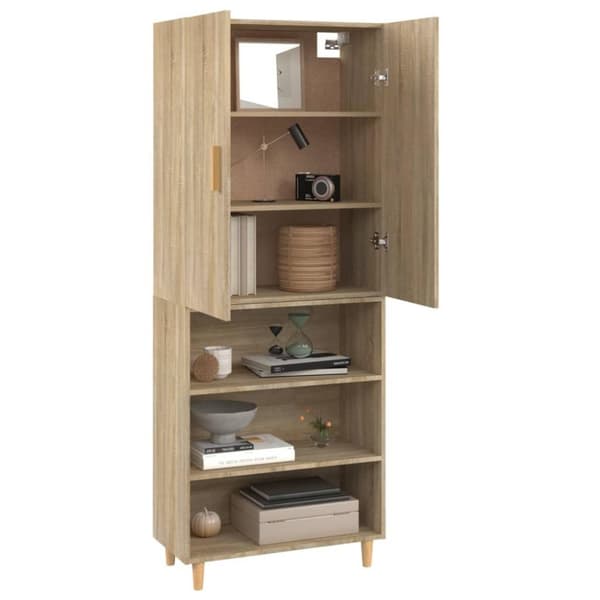 vidaXL Kaappi Sonoma tammi 69,5x34x180 cm tekninen puu