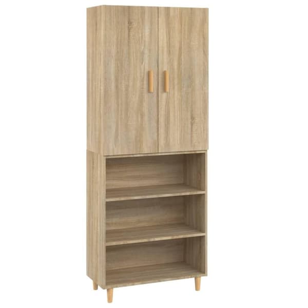 vidaXL Kaappi Sonoma tammi 69,5x34x180 cm tekninen puu