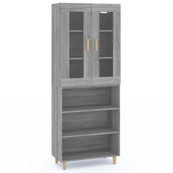 vidaXL Kaappi harmaa Sonoma 69,5x34x180 cm tekninen puu